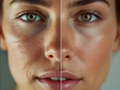Rostro dividido que representa el contraste entre piel envejecida y piel rejuvenecida con Cóctel Celular 360.
