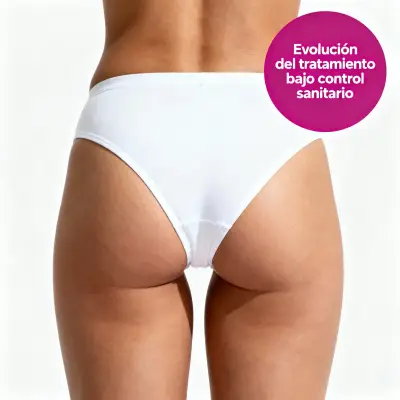 Glúteos femeninos como referencia a la depilación láser de esa zona.